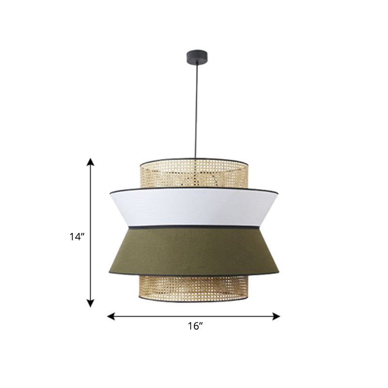 Nordic Hollowed-out Suspension Lamp Bamboo 1-Light Dining Room Hanging Light Fixture
