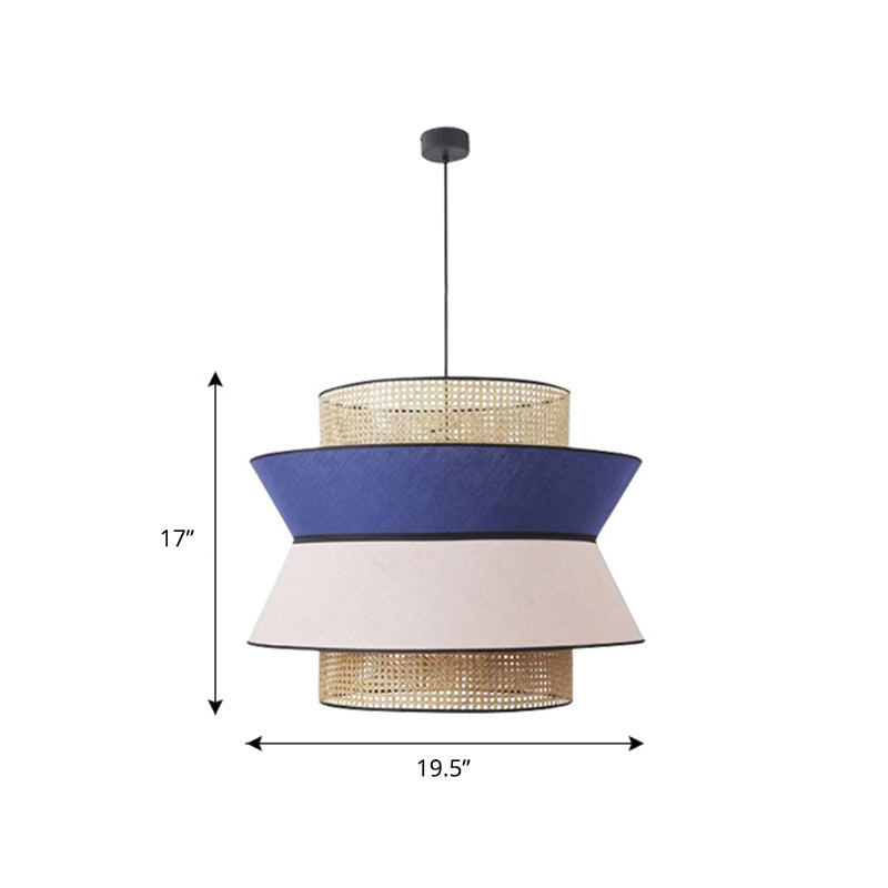 Nordic Hollowed-out Suspension Lamp Bamboo 1-Light Dining Room Hanging Light Fixture