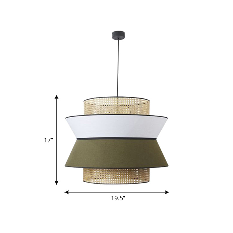 Nordic Hollowed-out Suspension Lamp Bamboo 1-Light Dining Room Hanging Light Fixture