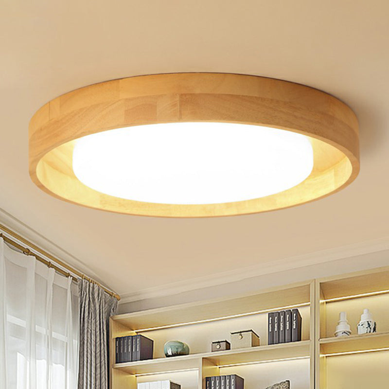 Ultradunne Ronde Slaapkamer Flushmount Licht Houten Nordic LED Plafond Mount Light Fixture