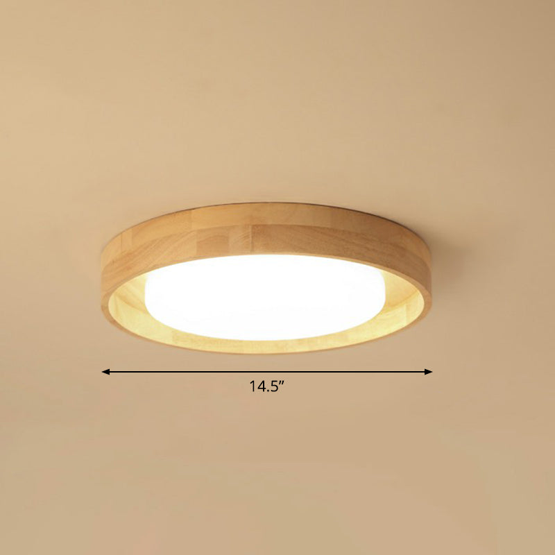 Ultradunne Ronde Slaapkamer Flushmount Licht Houten Nordic LED Plafond Mount Light Fixture