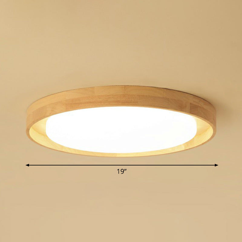 Ultradunne Ronde Slaapkamer Flushmount Licht Houten Nordic LED Plafond Mount Light Fixture