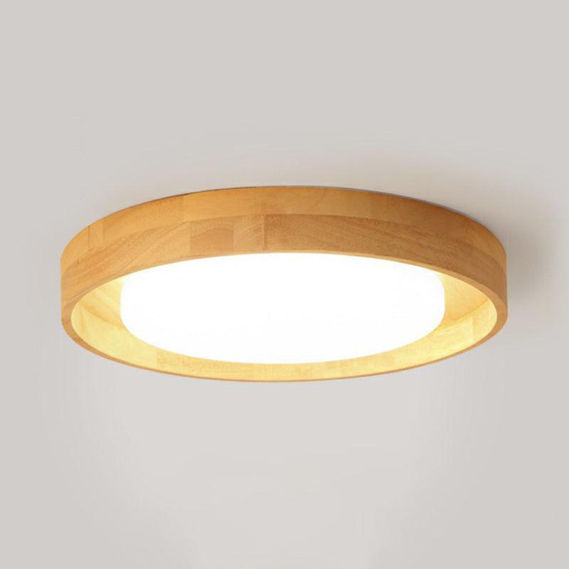 Ultrathin Round Bedroom Flushmount Light Wooden Nordic LED Ceiling Mount Light Fixture