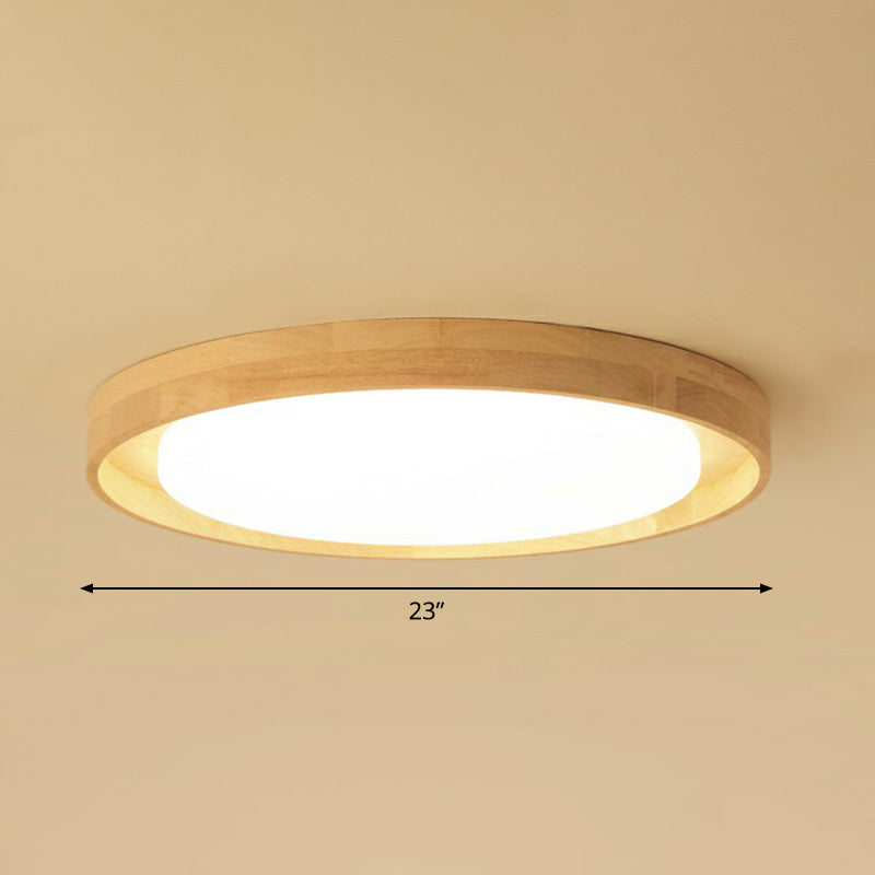 Ultradunne Ronde Slaapkamer Flushmount Licht Houten Nordic LED Plafond Mount Light Fixture