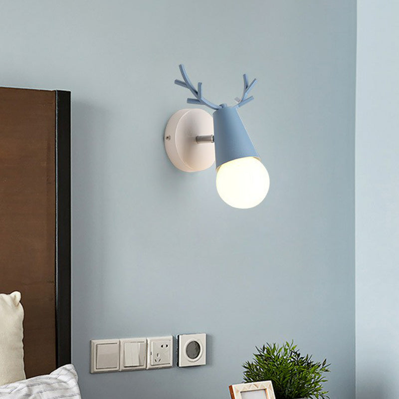 Antler Wall Mounted Reading Light Nordic Metal 1-Light Bedside Wall Lamp with Pivot Joint