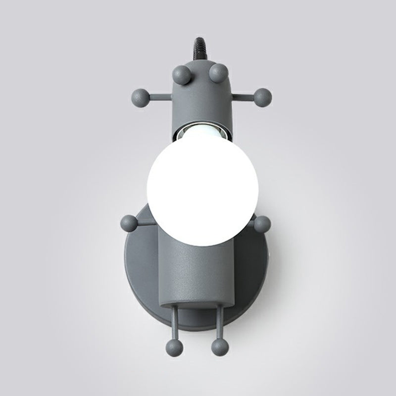 Flexibele giraf kinderen bedmuurlicht metaal 1 bol cartoon leeswandlamp met kaal bolontwerp