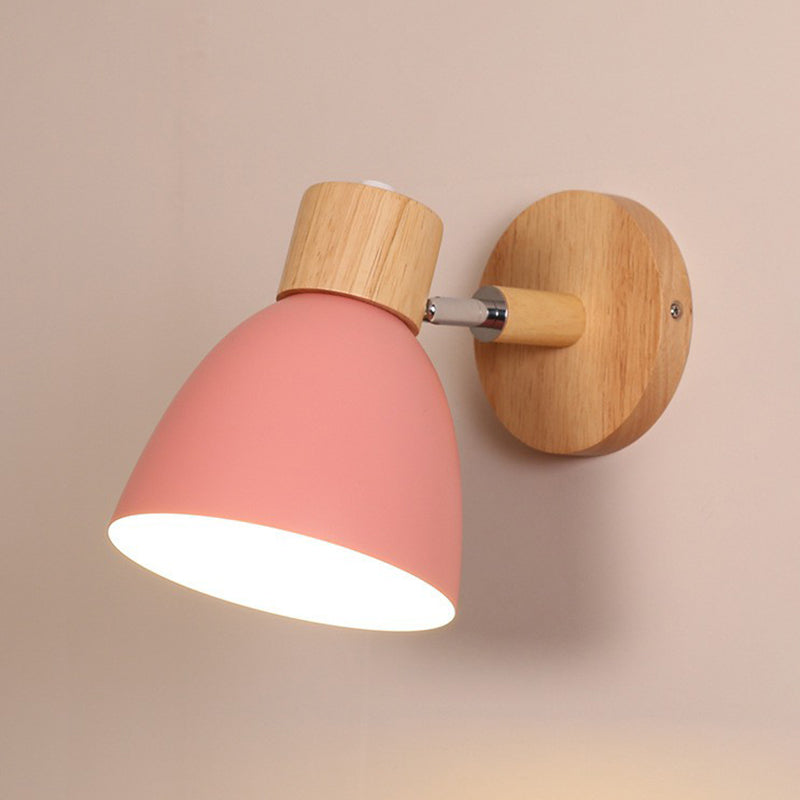 Macaron Givelone la parete a campana girevole illuminazione a parete metallizzata a parete per camera da letto montante con arredamento in legno