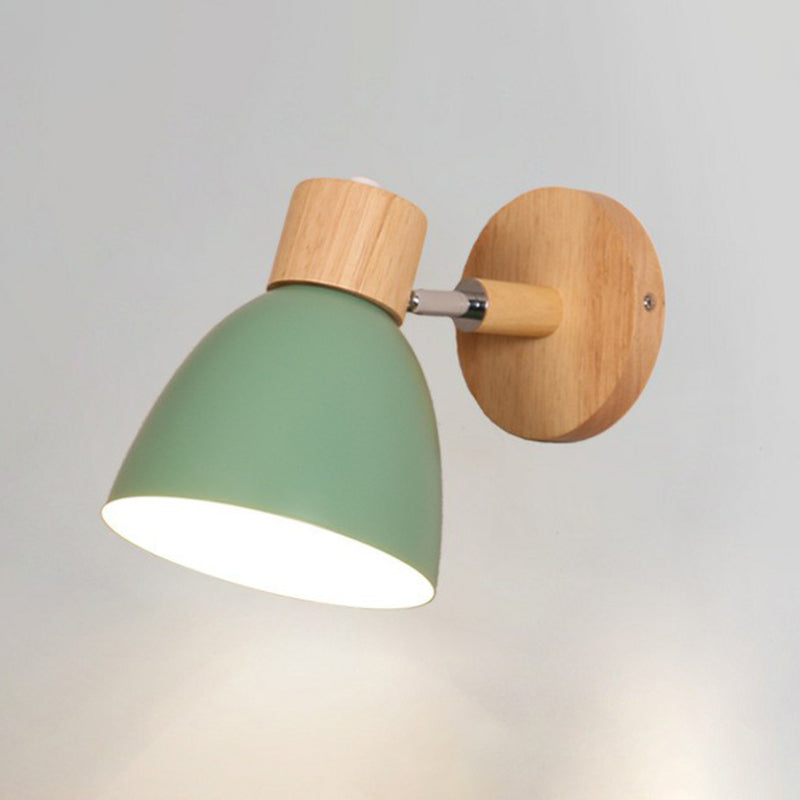 Macaron Givelone la parete a campana girevole illuminazione a parete metallizzata a parete per camera da letto montante con arredamento in legno