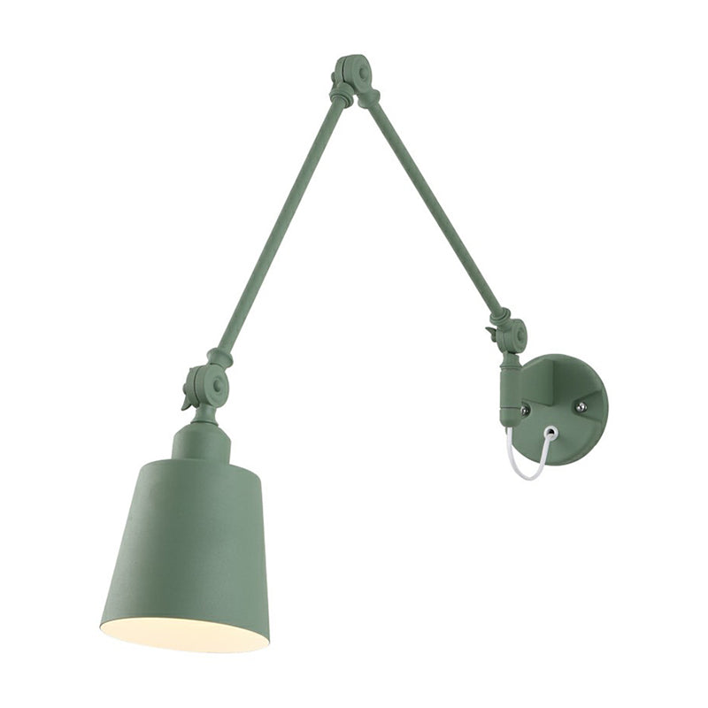 Verjüngte Aufgabe Wandleuchte nordisches Metall 1-Licht Wohnzimmer Wandmontage Licht mit Schwingarmarm