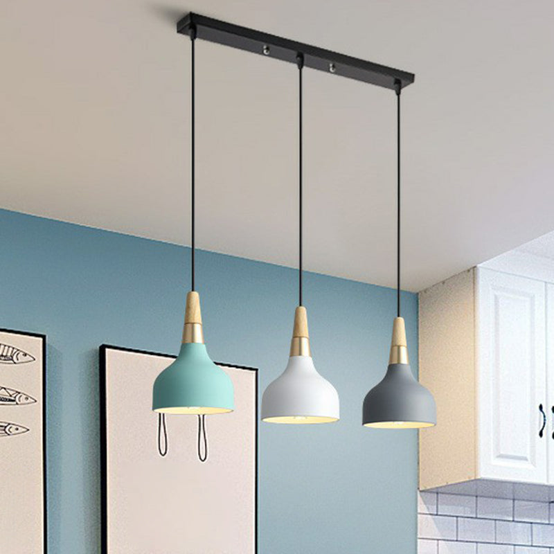 Drop-artige Multi-Pendelleuchte Nordic Metal 3 Lampen Esszimmerhängeberechnung Leuchte