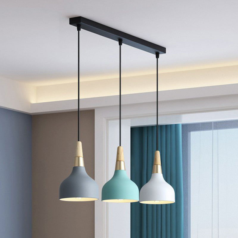 Drop-artige Multi-Pendelleuchte Nordic Metal 3 Lampen Esszimmerhängeberechnung Leuchte