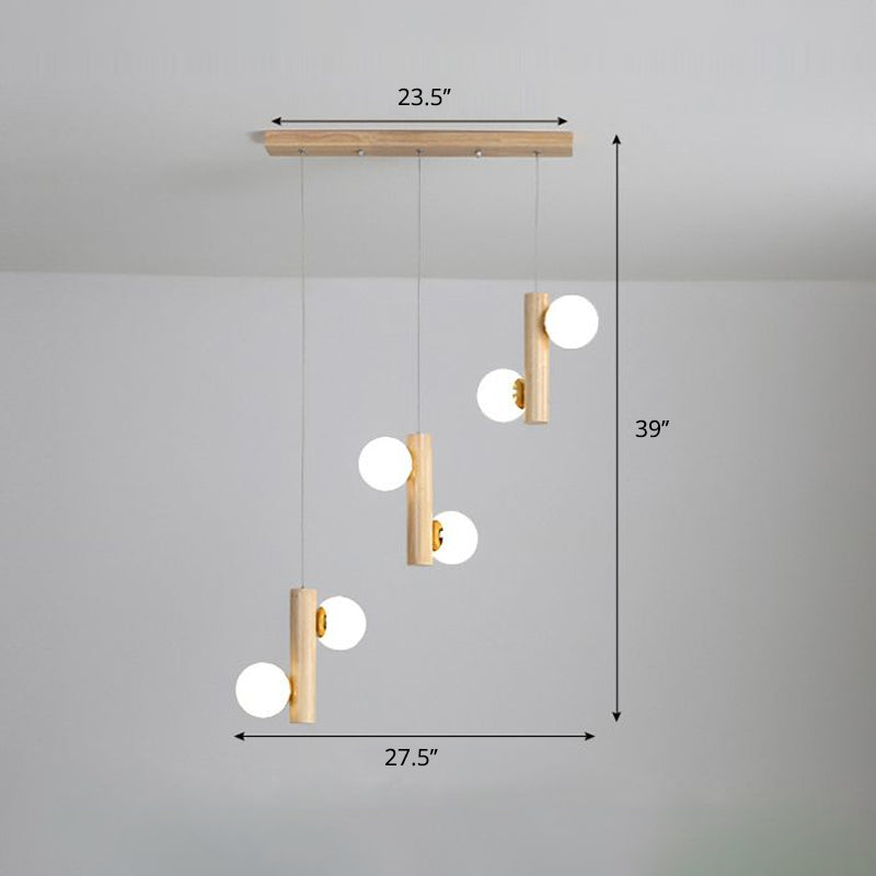 Kugelförmige Cluster -Anhänger Leicht nordisch Opalglas Esszimmer Hängende Leuchte