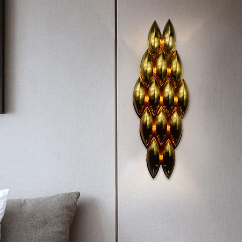 Ovale Sconce Light Traditional Metal 7/14 têtes Gold Wall Lamp Fixture pour le salon, 7 "/ 14" de large