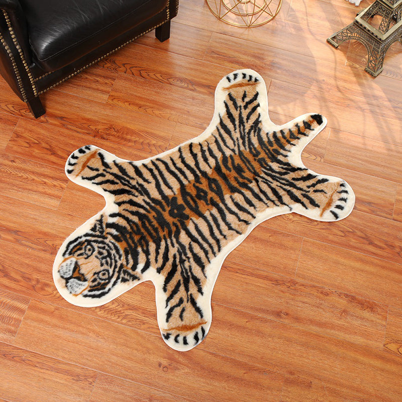 Tapis de peau animale décontractée jaune synthétique tapis intérieur
