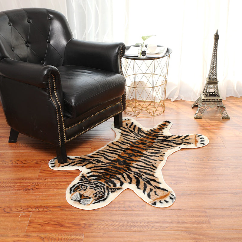 Tapis de peau animale décontractée jaune synthétique tapis intérieur