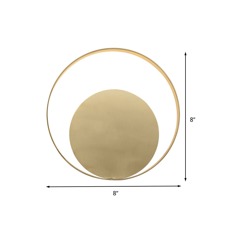 Gold Circular Wall Lighting Traditional Metal LED Light Lighting en luz cálida/blanca para sala de estar