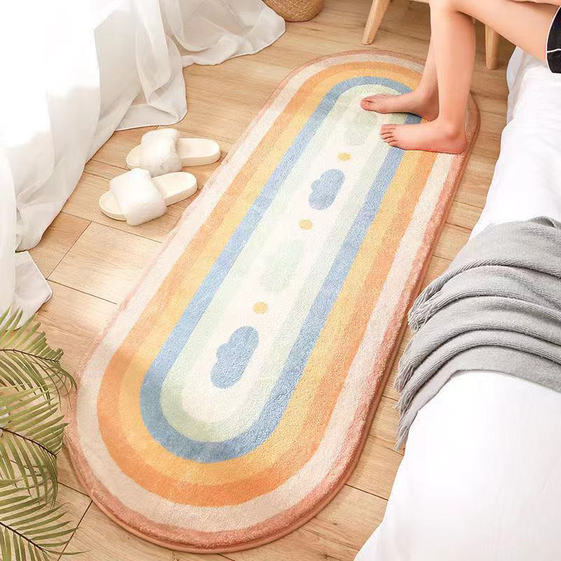 Multicolor Bedroom Rug Relaxing Geometric Printed Indoor Rug Synthetics Anti-Slip Easy Care Area Carpet