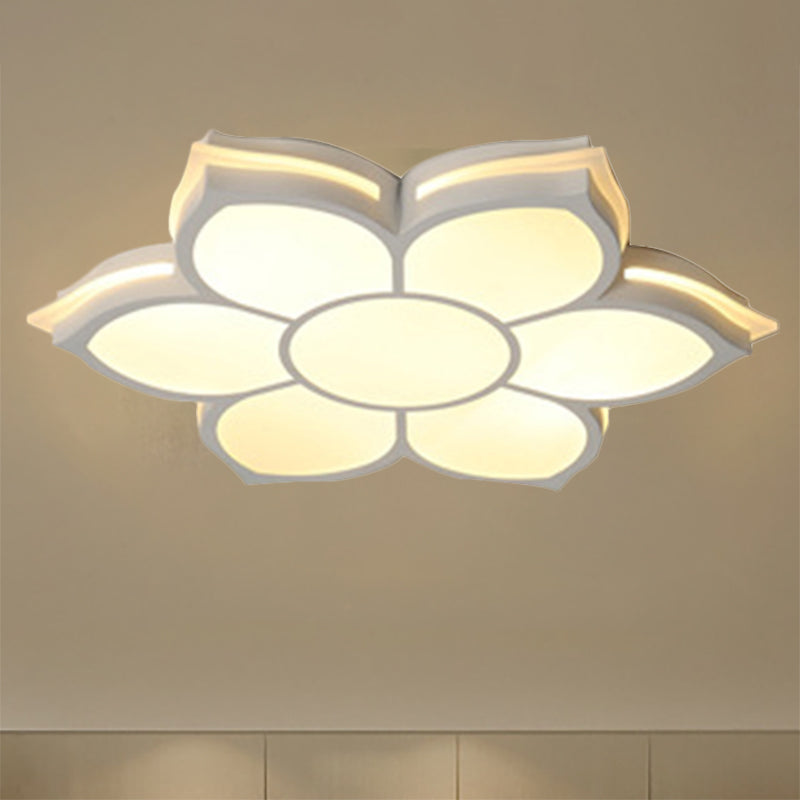 Blume Flush Mount Moderne Metall Weiß Integrierte LED Wohnzimmer Deckenleuchte in Warm/Weiß, 20.5"/27"/31.5" Dia