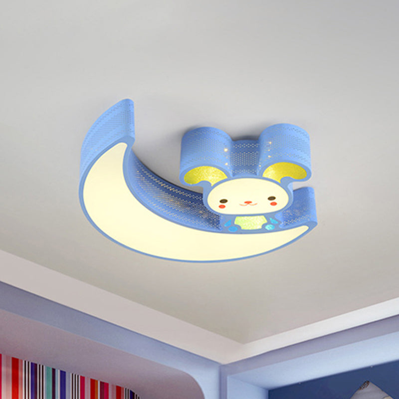 Acryl Maan en Konijntje Inbouwlamp Cartoon Mooie LED-plafondlamp voor gamerkamer