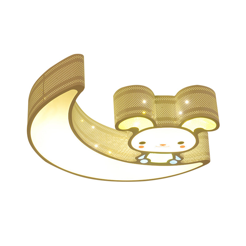 Acryl Maan en Konijntje Inbouwlamp Cartoon Mooie LED-plafondlamp voor gamerkamer