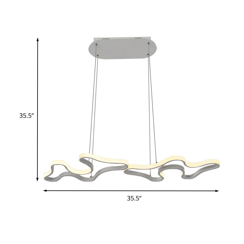 Moderne Twist -Acryl -Decke Anhänger LED -LED -Lampe in warmem/weißem Licht mit innerem/äußeren Glühen