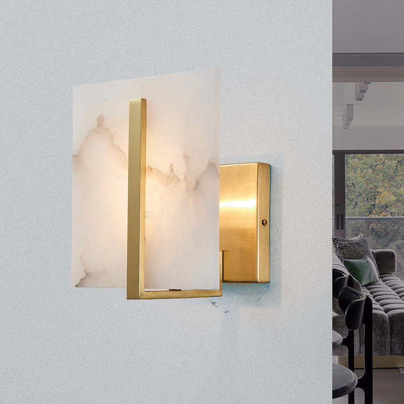 Lampada da parete tradizionale armata in metallo a 1 testa, applique in oro per scale