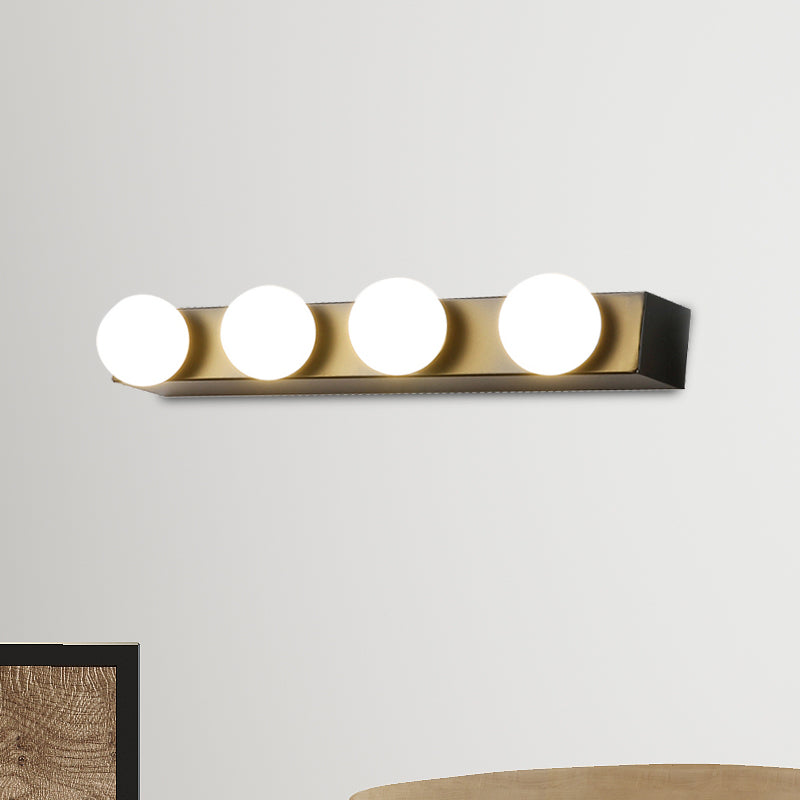 Finitura nera/bianca Open Bulb Vanity Lighting Freeture Minalismo Stile 4/5 teste Luce a parete in metallo per bagno