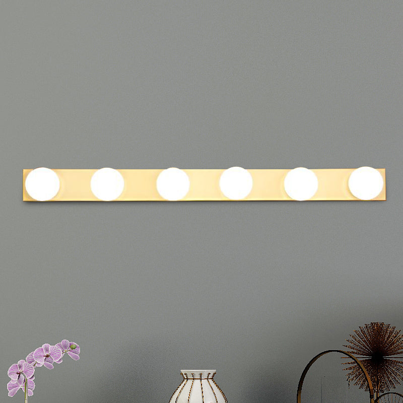 Finitura nera/bianca Open Bulb Vanity Lighting Freeture Minalismo Stile 4/5 teste Luce a parete in metallo per bagno