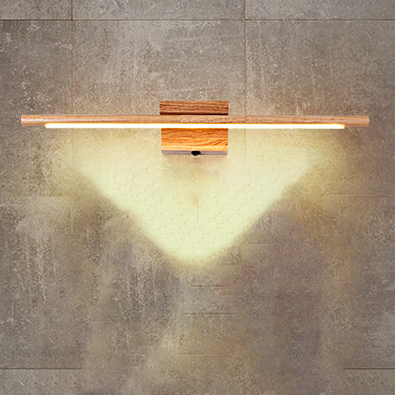 Slim Wood Vanity Sconce lampe moderniste LED BEIGE MUR MUR MURD LIGHT ANSE BLANC / LUMIÈRE CHAUD