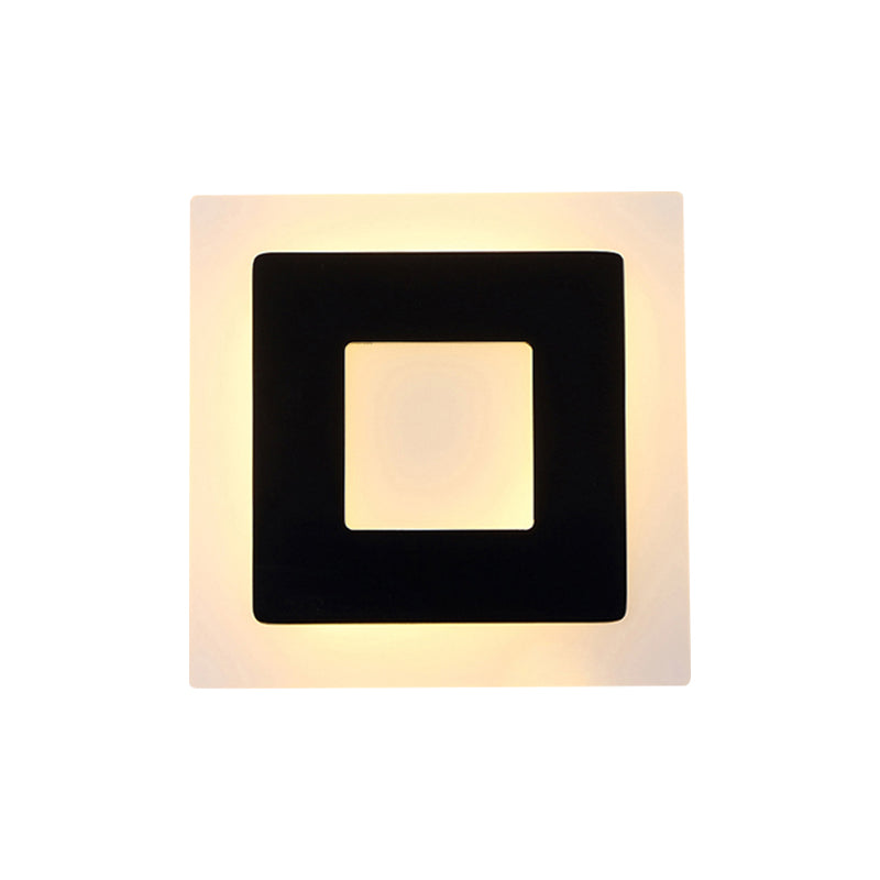 Modern Square Acrilic Acrilic Light LED LED soggiorno Funzione per illuminazione da parete in luce calda/bianca