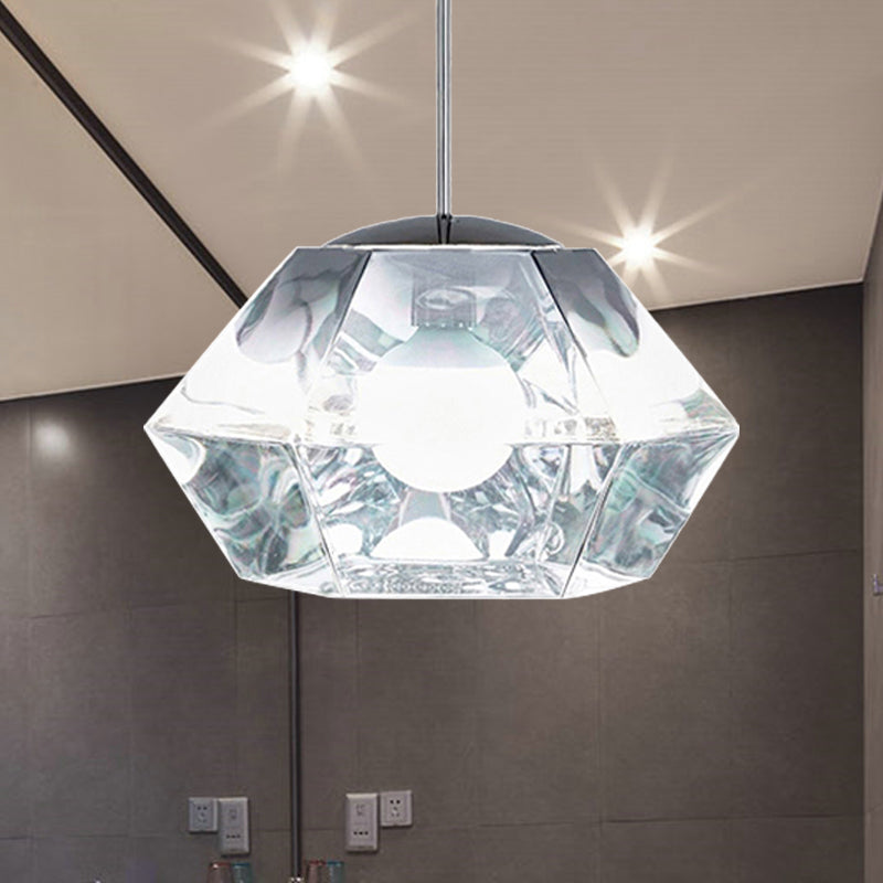 Diamond Anhänger Beleuchtung postmodernes Glas 1 Licht klar/bernsteinfarben