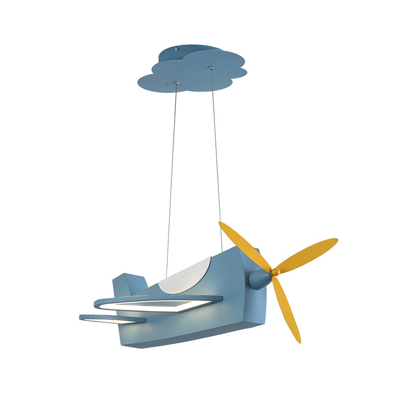 Propeller Plane Classroom Pendant Lighting Metal Creative Kids LED Chandelier Light