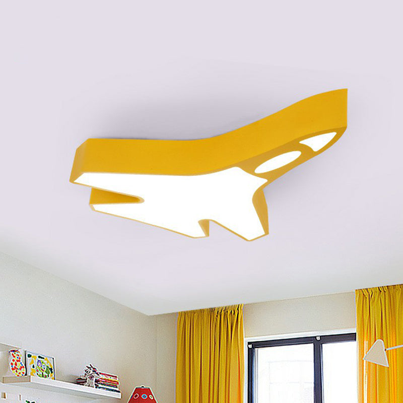 Aircraft Surface Mounted Led Ceiling Light Cartoon Metal Boys Bedroom Flushmount