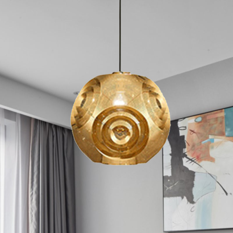 Globe Pendant Lighting Nordic Metal 1 Light Chrome/Gold/Rose Gold Hanging Ceiling Light, 11"/12.5"/15"W