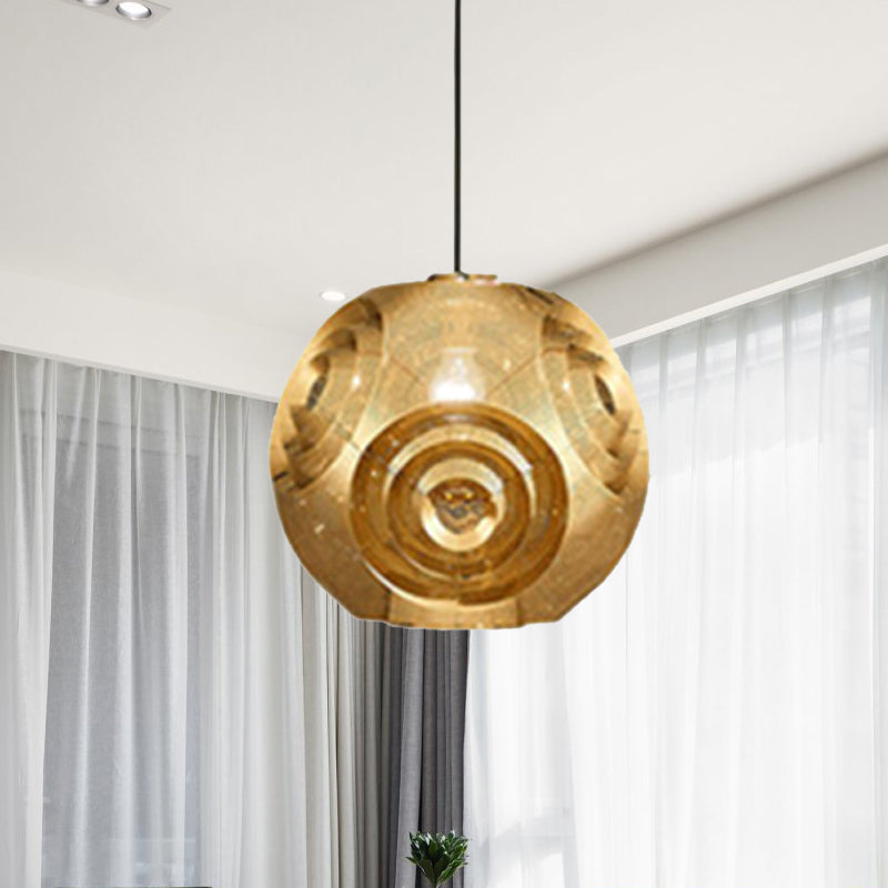Globe Pendant Lighting Nordic Metal 1 Light Chrome/Gold/Rose Gold Hanging Ceiling Light, 11"/12.5"/15"W