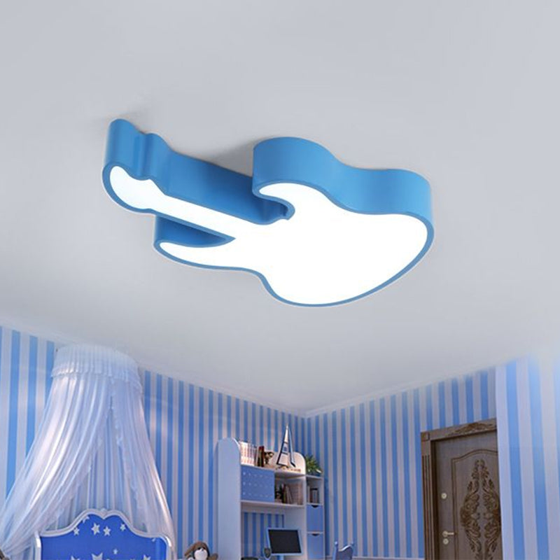 Guitar Flush Ceiling Light Kids Acrylic Classroom LED Flush Mount Lighting Fixture
