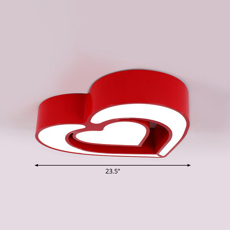 Metall-Loving-Heart-Unterputz-LED-Deckenleuchte im Cartoon-Stil für die Oberflächenmontage im Schlafzimmer