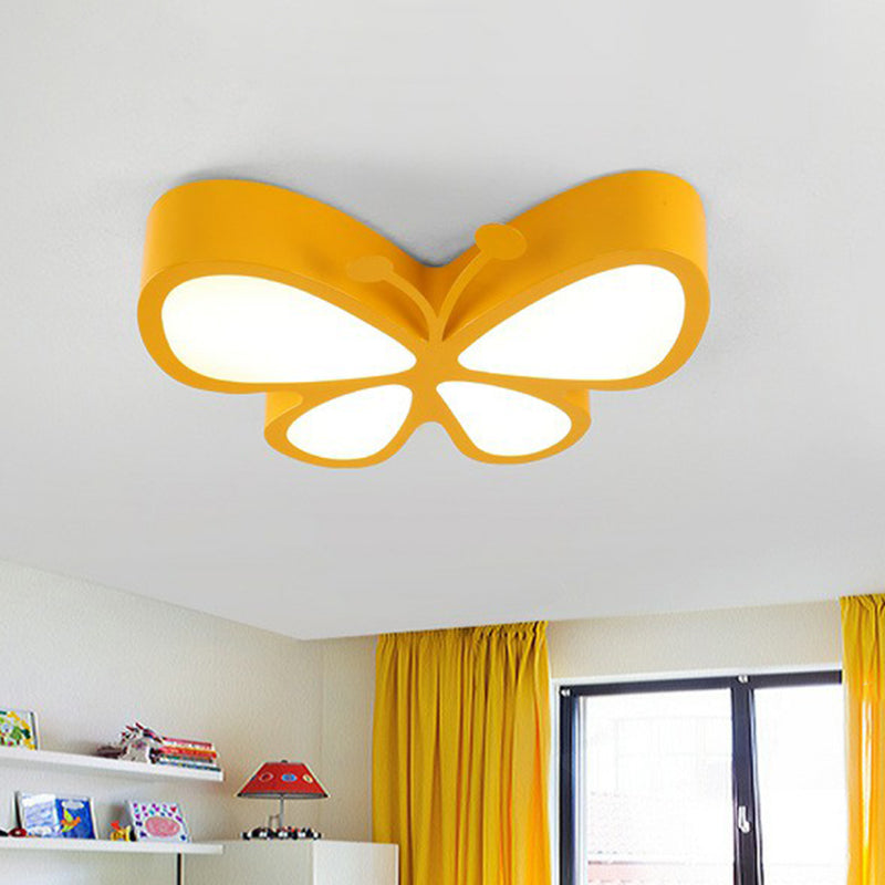Vlinder LED Flush Mount Light Cartoon Metal Flushmount Plafond Lamp voor Nursery