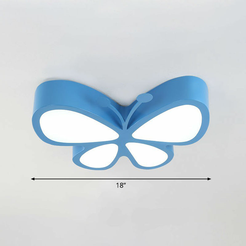 Vlinder LED Flush Mount Light Cartoon Metal Flushmount Plafond Lamp voor Nursery