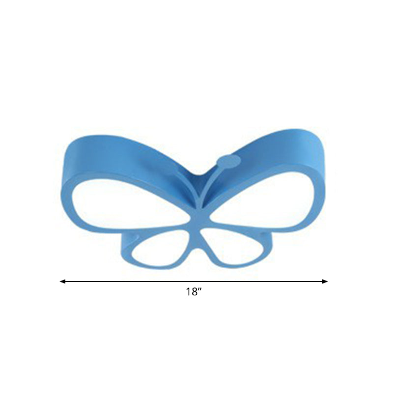Butterfly LED Flush Mount Light Cartoon Metal Flushmount Ceiling Lamp for Nursery