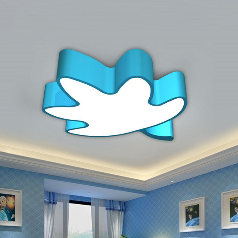 Maple Leaf Shaped Kindergarten Ceiling Lamp Acrylic Cartoon Flush Mount LED Light