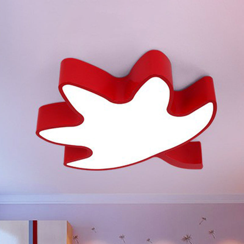 Maple Leaf Shaped Kindergarten Ceiling Lamp Acrylic Cartoon Flush Mount LED Light