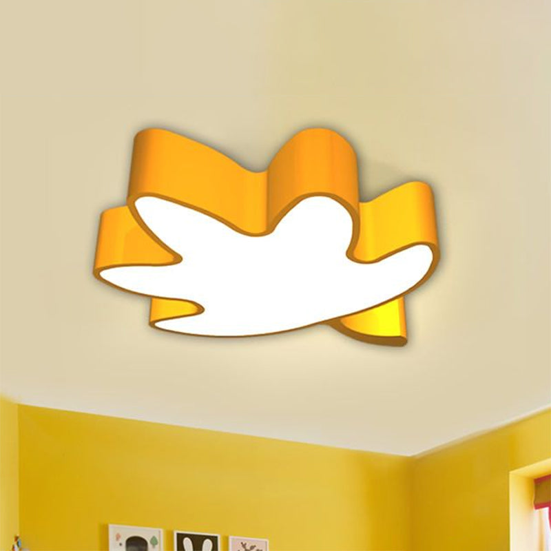 Maple Leaf Shaped Kindergarten Ceiling Lamp Acrylic Cartoon Flush Mount LED Light