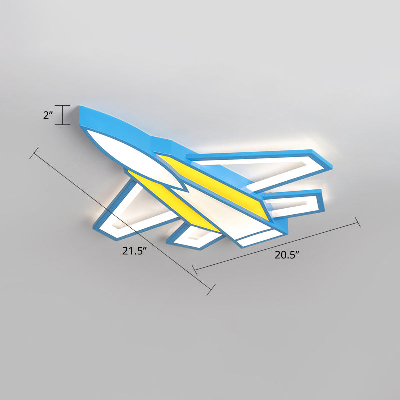 Aircraft Acrylic Flush Ceiling Light Cartoon Style LED Flush Mount Fixture for Boys Bedroom