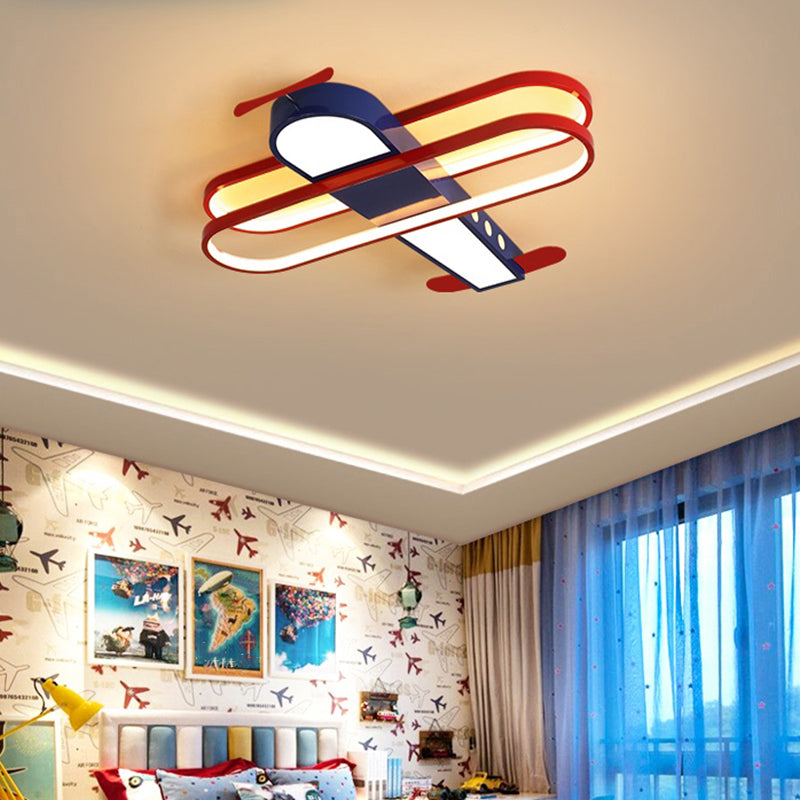 Biplane Childrens Room Deckenlampe Metallic Creative LED Semi Flush Mount Lighting