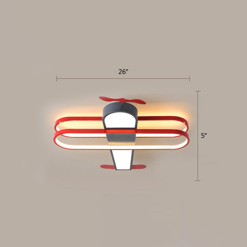 Biplane Childrens Room Deckenlampe Metallic Creative LED Semi Flush Mount Lighting