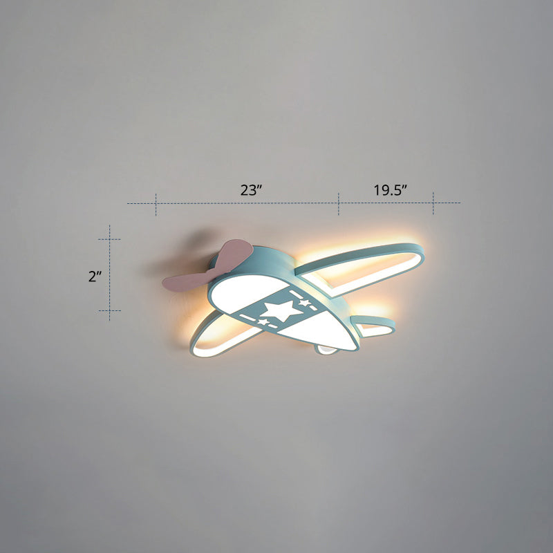 Chambre d'enfants avion semi encastré plafonnier Cartoon métal LED encastré lumière