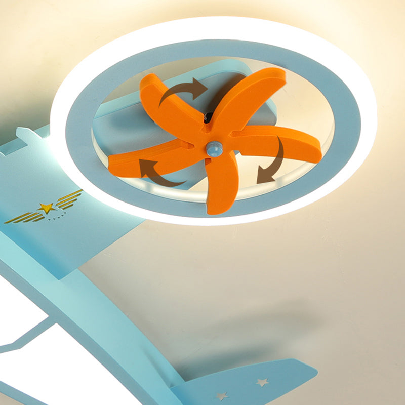 Chambre d'enfants avion semi encastré plafonnier Cartoon métal LED encastré lumière