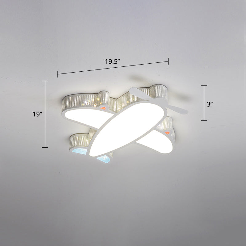 Metal Airplane Flushmount Light Cartoon LED Ceiling Light Fixture with Hollowed-out Design