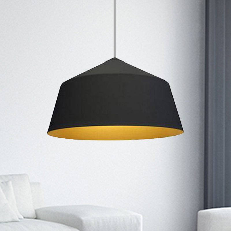 Dome Shaped Shade Pendant Ceiling Light in Nordic Style Metal 1 Light Black/White Hanging Ceiling Light